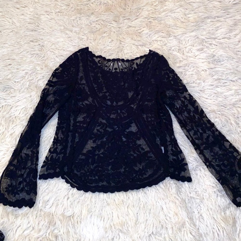 See Through Knit Floral Top size S/M